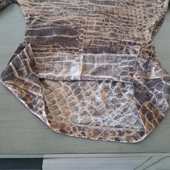 MaxMara V Neck Wrap Style Croco Pattern Wool Blend Sweater Draped Top Italy Sz S - Picture 7 of 11